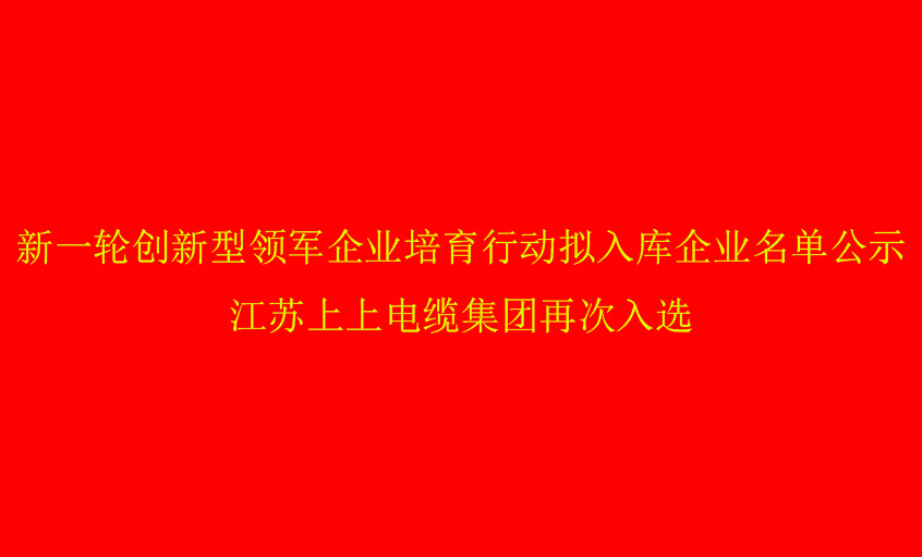 3044am永利集团电缆再次入选省创新型领军企业培育名单